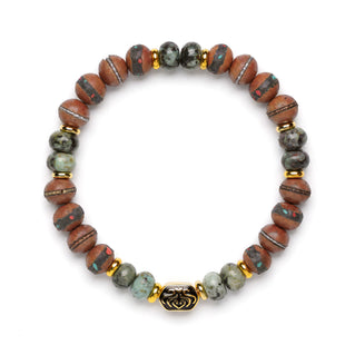 Terra Ascension Bracelet | Sandalwood Beads | African Turquoise | Spiritual Healing Bracelet