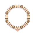 Desert Spirit Bracelet | White Inlaid Bone | Brown Patterned Bone | Rose Gold Pave
