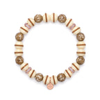 Desert Spirit Bracelet | White Inlaid Bone | Brown Patterned Bone | Rose Gold Pave