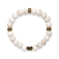Sacred Stillness Bracelet | Rustic White Glass | Black Pave | For Clarity & Renewal | Spiritual Healing Bracelet