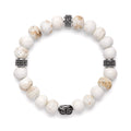 Sacred Stillness Bracelet | Rustic White Glass | Black Pave | For Clarity & Renewal | Spiritual Healing Bracelet
