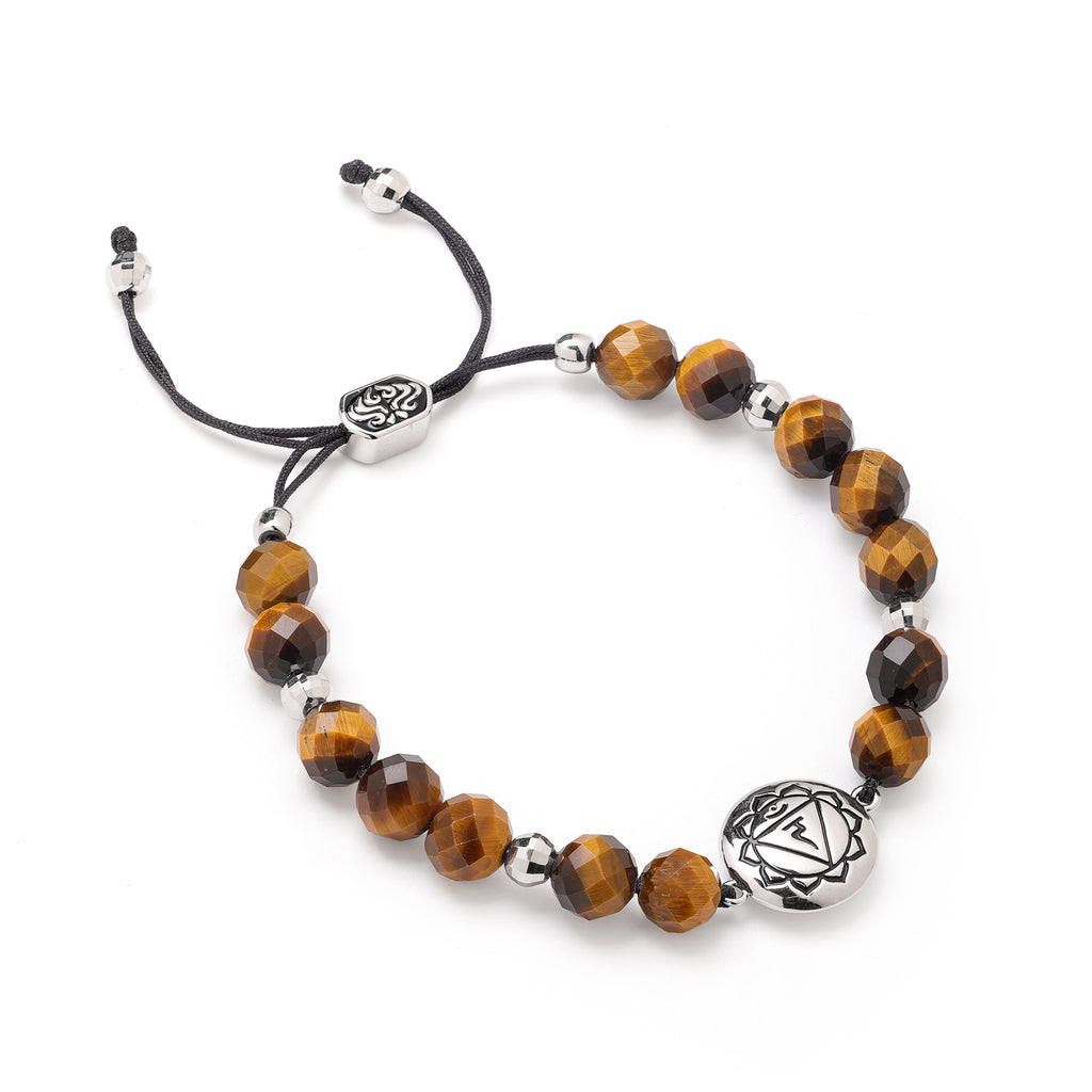 Solar Plexus Chakra Tiger’s Eye Bracelet – Energy Protection & Personal Power 18K Gold Plated Healing Jewelry