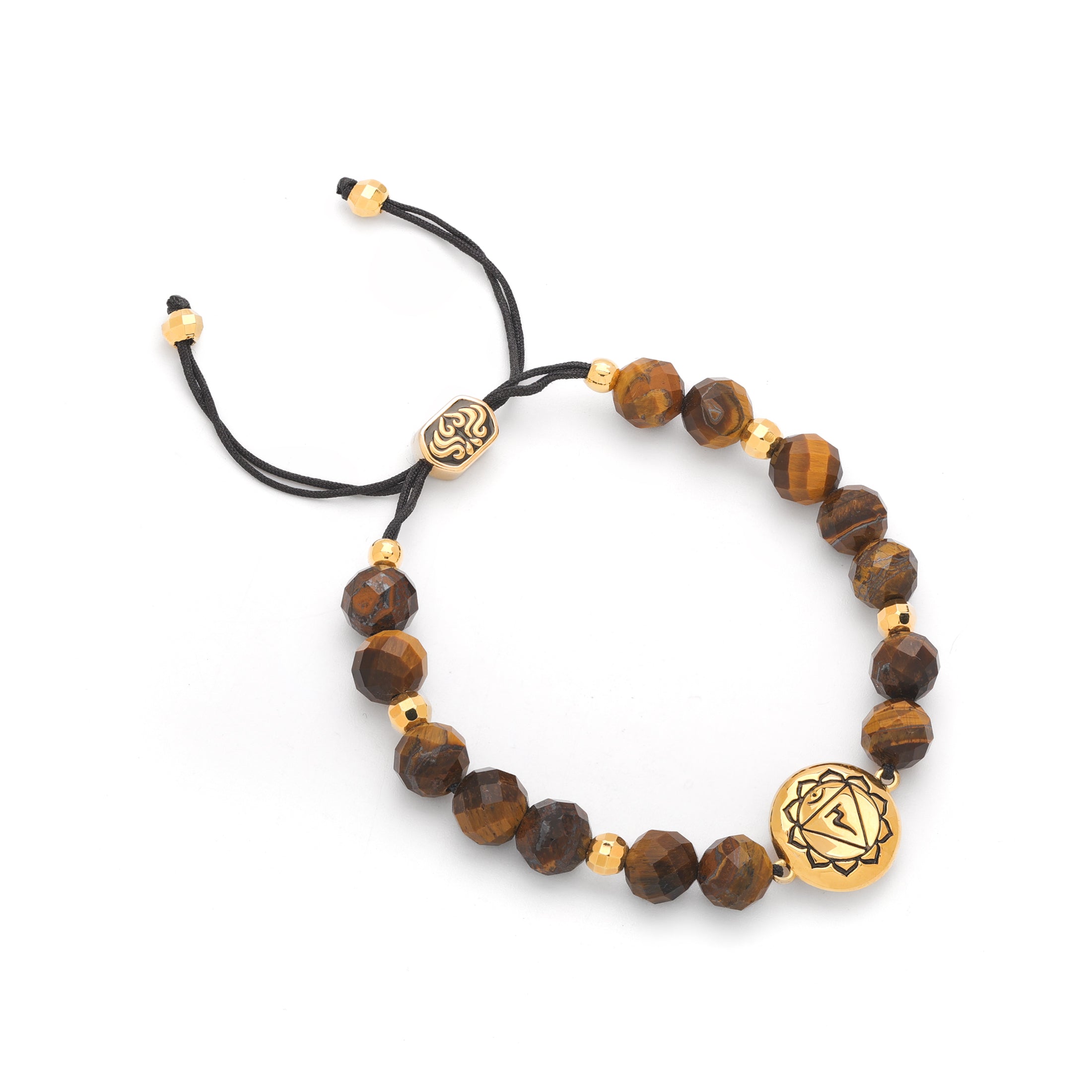 Solar Plexus Chakra Tiger’s Eye Bracelet – Energy Protection & Personal Power 18K Gold Plated Healing Jewelry