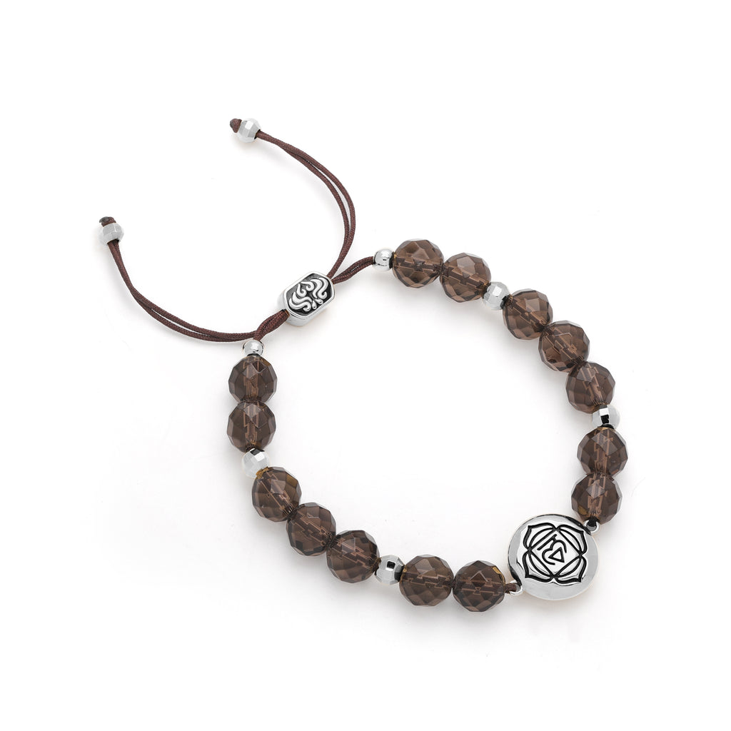 Root Chakra Smoky Quartz Bracelet – Grounded Energy & Calm 18K Gold Plated Healing Jewelry