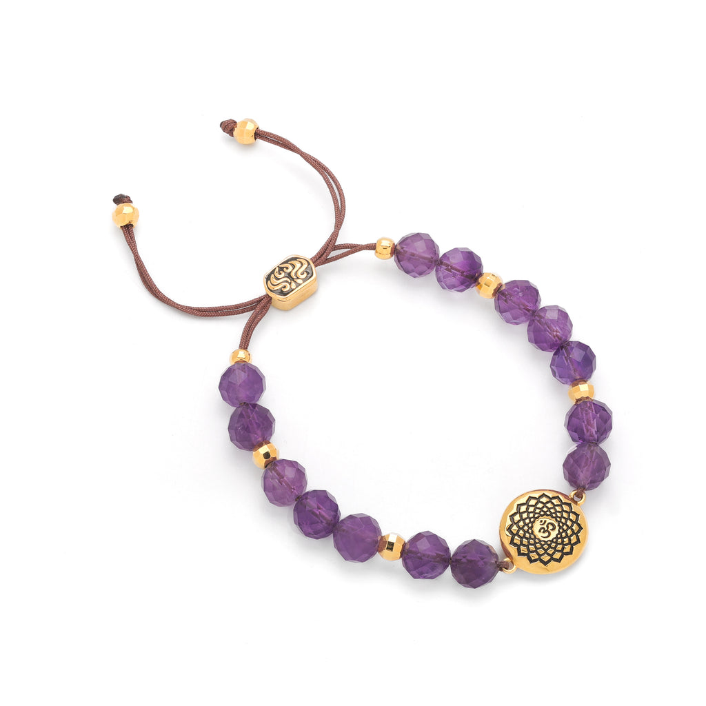 Crown Chakra Amethyst Healing Bracelet – Spiritual Healing & Stress Relief Crystal Jewelry
