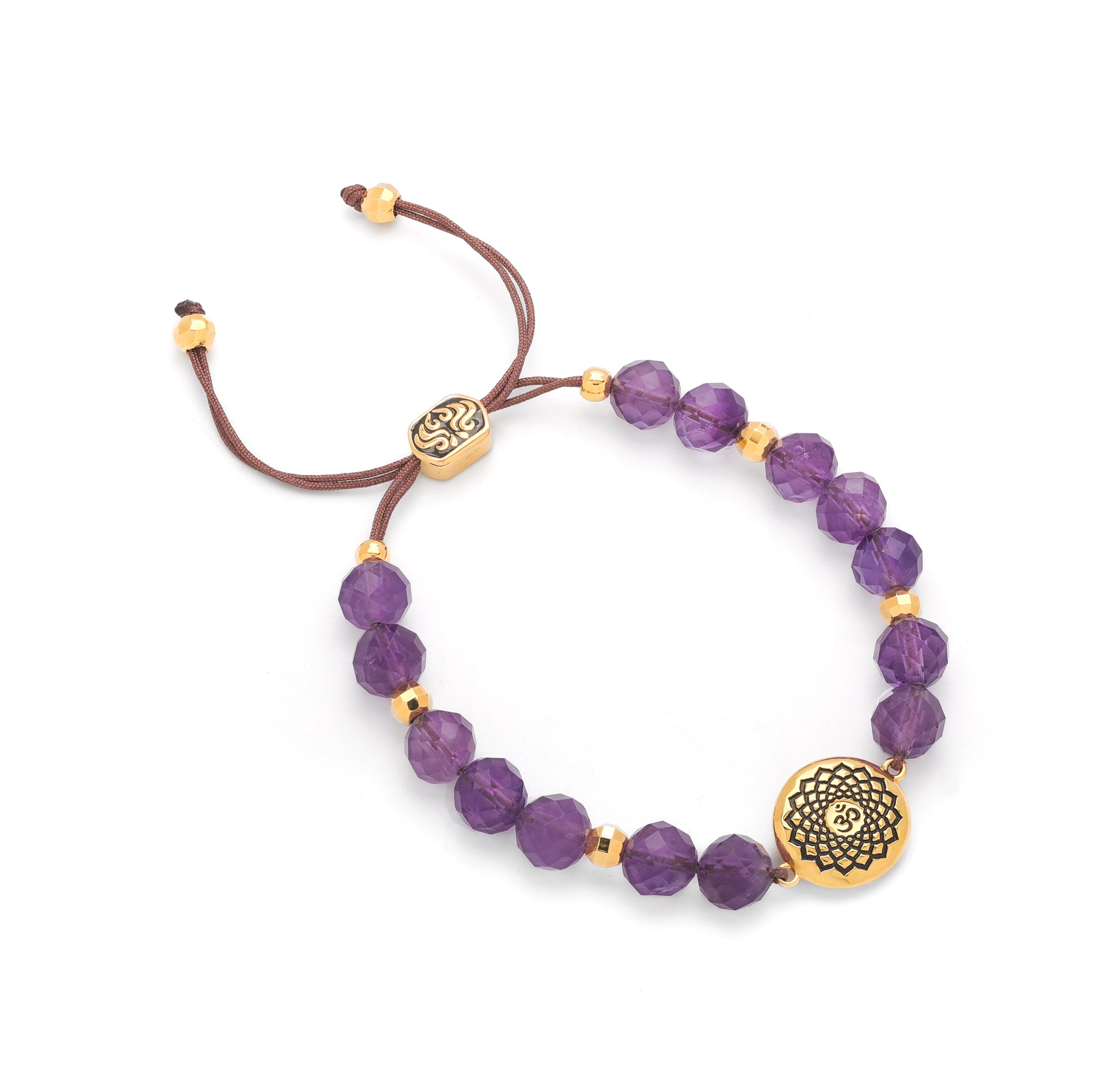 Crown Chakra Amethyst Healing Bracelet – Spiritual Healing & Stress Relief Crystal Jewelry