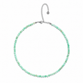 Chrysoprase Choker Necklace For Higher Truth & Uplifting Clarity | Gemstone Jewelry | White Rhodium
