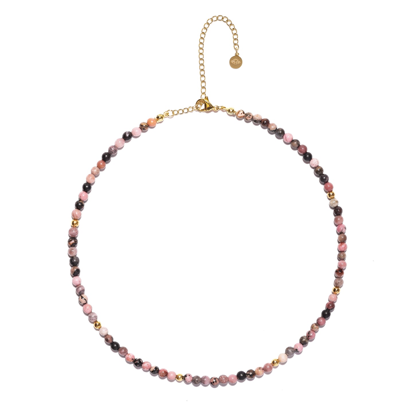 Rhodonite Choker Necklace, Sacred Softness & Compassionate Serenity, Adjustable