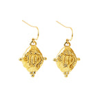Pendientes colgantes del zodiaco Virgo en oro de 18k | Joyería de estilo vintage