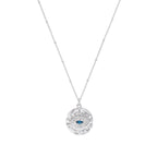 Evil Eye Protection Necklace | Blue Topaz | Rose Gold Over Sterling Silver