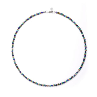 Blue Sage Talisman Necklace | Jasper | Lapis Lazuli | Turquoise | Rhodium | Spiritual Healing Necklace