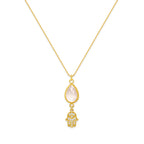 Lunarveil Grey Moonstone Necklace for Protection | Gold Spiritual Healing Jewelry