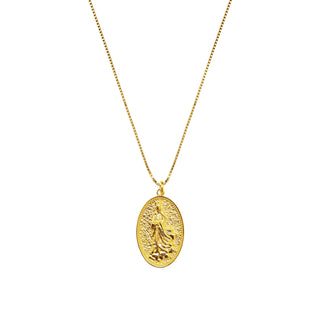 Quan Yin Goddess of Compassion & Mercy Necklace - Gold