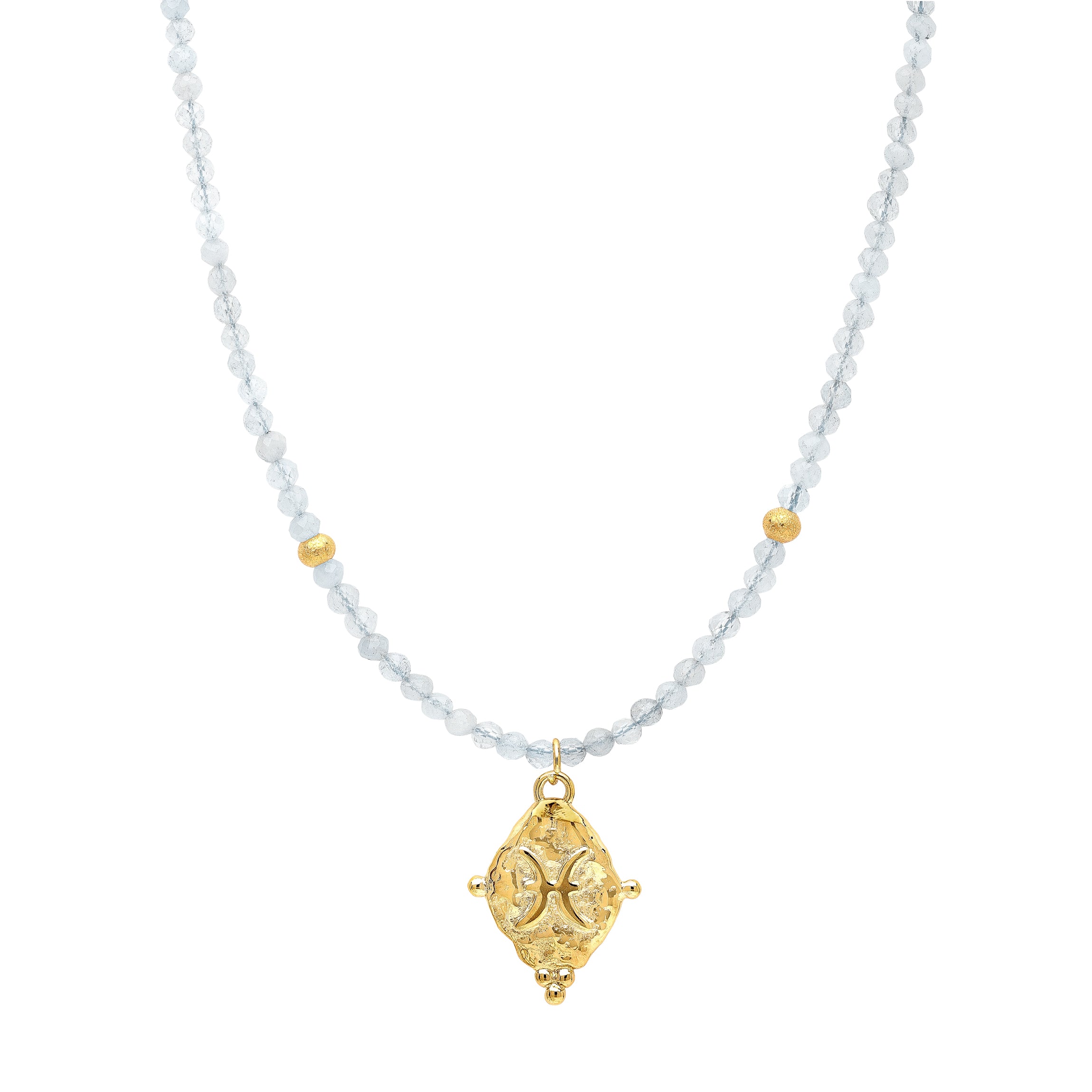 Pisces Zodiac Choker Necklace – Aquamarine 18K Gold Plated Astrology Gemstone Jewelry