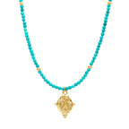 Sagittarius Zodiac Choker Necklace – Turquoise 18K Gold Plated Horoscope Jewelry