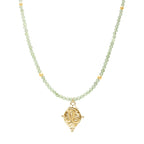 Gargantilla Zodíaco Leo – Peridoto Bañado en Oro 18K Joyería Horóscopo