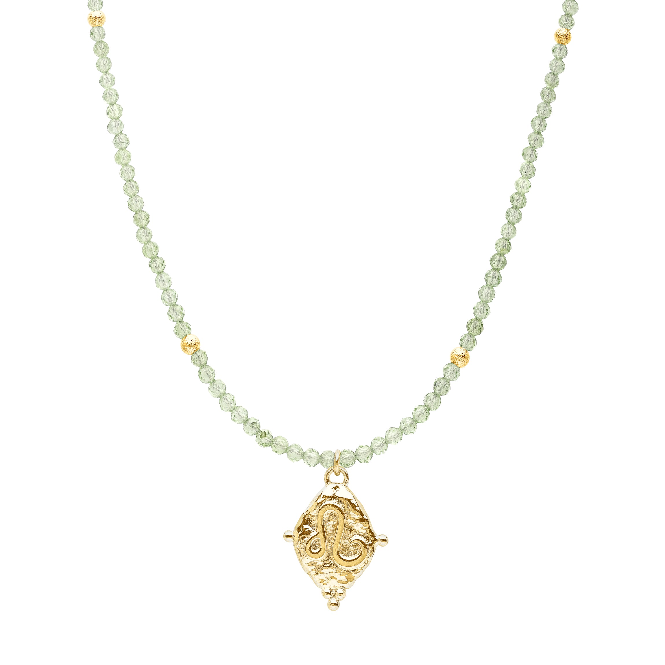 Leo Zodiac Choker Necklace – Peridot 18K Gold Plated Horoscope Jewelry