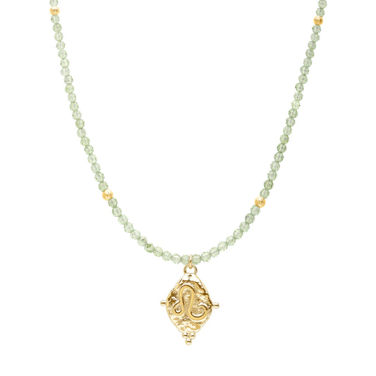 Leo Gemstone Choker Necklace, Peridot, 18k Gold Plated