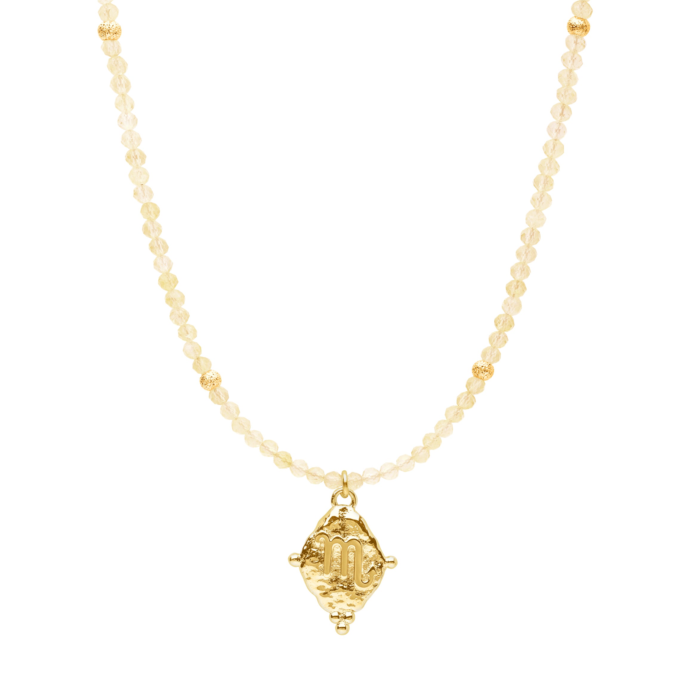 Scorpio Zodiac Choker Necklace – Citrine 18K Gold Plated Horoscope Jewelry