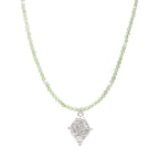 Gargantilla Zodíaco Leo – Joyas del Horóscopo en Peridoto con Baño de Rodio Blanco