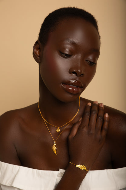 ARCHANGEL JOPHIEL Angel Of Beauty & Wisdom Necklace, 18k Gold Plated Sterling Silver with Quartz