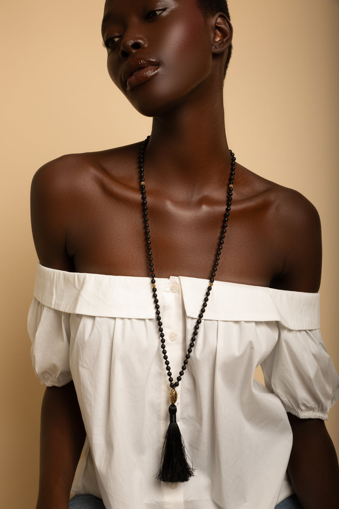 Energy Protection Black Onyx Repousse Mala