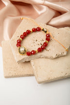 Sacral Chakra Carnelian Bracelet – Abundance & Creativity 18K Gold Plated Healing Jewelry