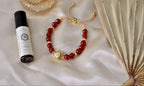 Sacral Chakra Carnelian Bracelet – Abundance & Creativity 18K Gold Plated Healing Jewelry