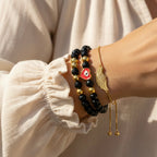Onyx Heart Bracelet for Protection & Focus in Silver | Spiritual Healing Jewelry