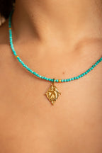 Sagittarius Zodiac Choker Necklace – Turquoise 18K Gold Plated Horoscope Jewelry