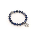Brow Chakra Lapis Lazuli Activation Bracelet, White Rhodium