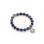 Brow Chakra Lapis Lazuli Activation Bracelet, White Rhodium