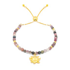 Strength of Spirit Rising Lotus Tourmaline Bracelet – 18K Gold Spiritual Healing Jewelry