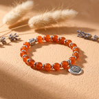 Pulsera de cornalina para activación del chakra sacro - Acabado en oro de 18K