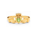 Anillo Corazón Claddagh | Amor, Amistad, Lealtad | Peridoto Circonia y Oro