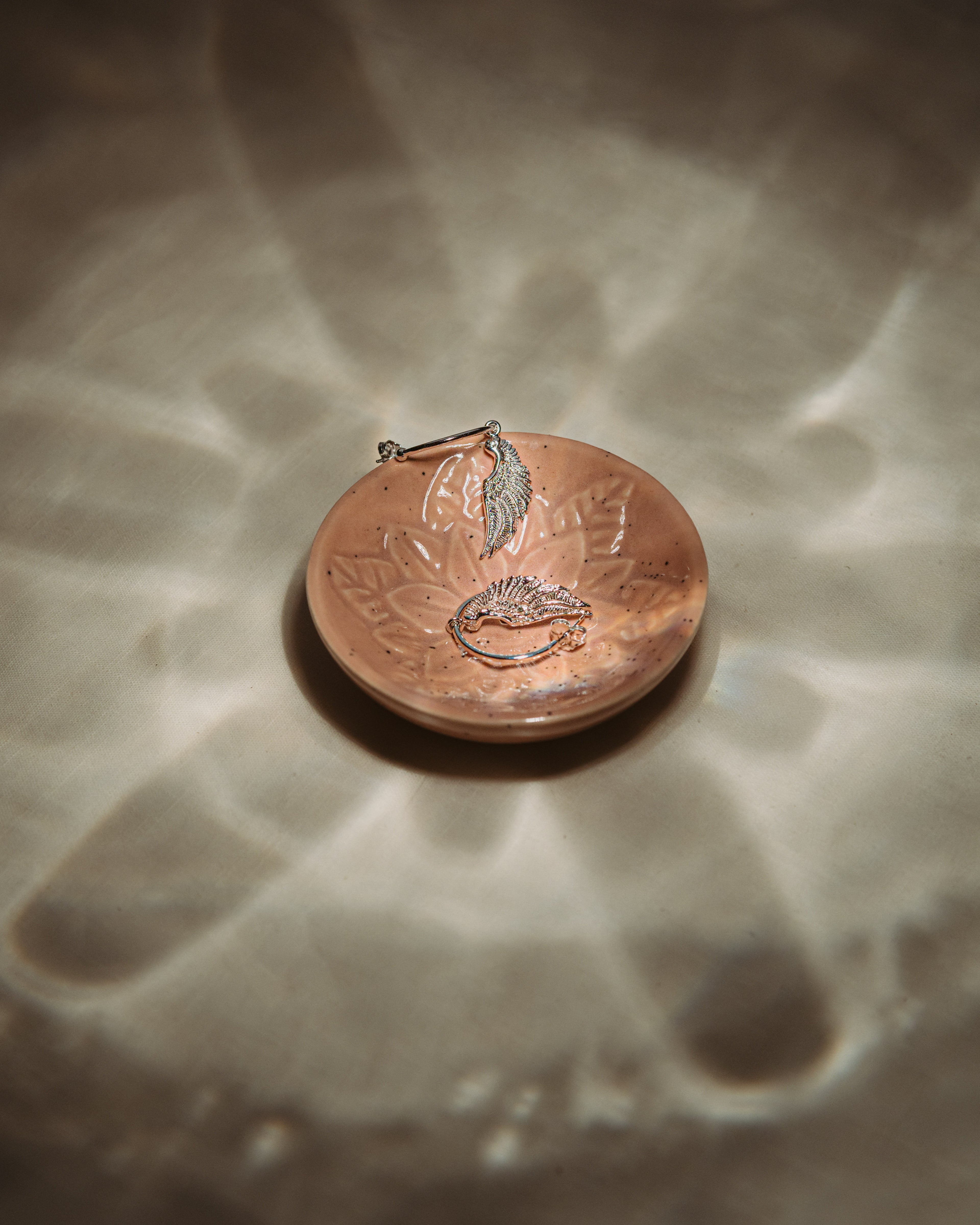Angel Wing Small Hoop Earrings – White Rhodium Over Sterling Silver Spiritual Jewelry