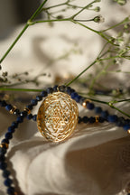 Sri Yantra Protection & Peace Necklace – Lapis Lazuli – 18k Gold Sacred Geometry Pendant