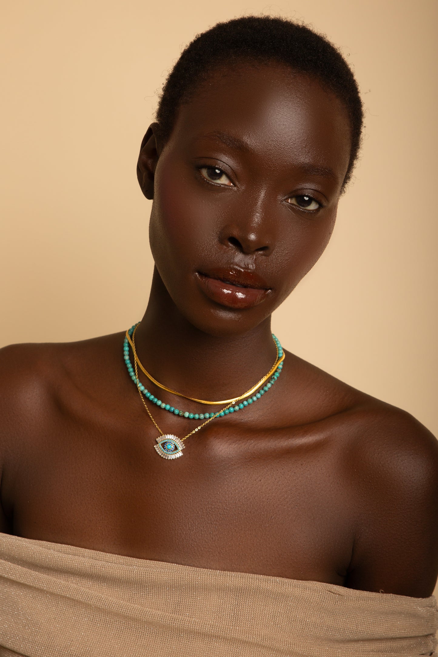 Herringbone Chain Necklace, 18k Gold Over Sterling Silver