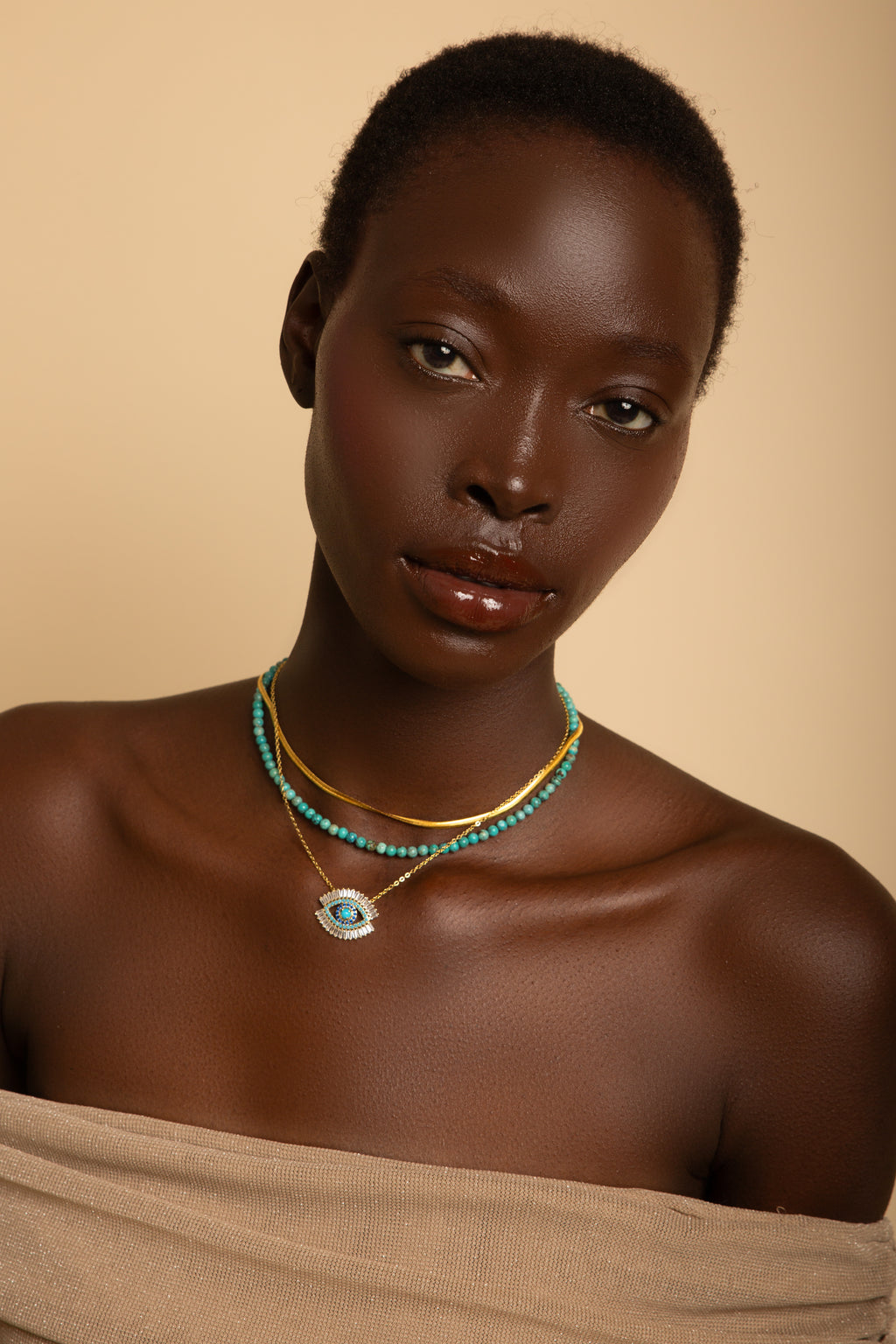 Herringbone Chain Necklace – 18K Gold Over Sterling Silver Minimalist Jewelry