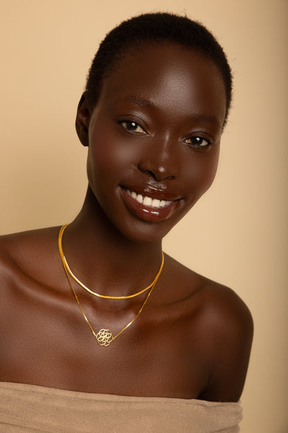 Herringbone Chain Necklace, White Rhodium Over Sterling Silver