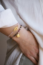 Strength of Spirit Rising Lotus Tourmaline Bracelet – 18K Gold Spiritual Healing Jewelry