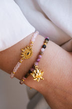 Strength of Spirit Rising Lotus Tourmaline Bracelet – 18K Gold Spiritual Healing Jewelry