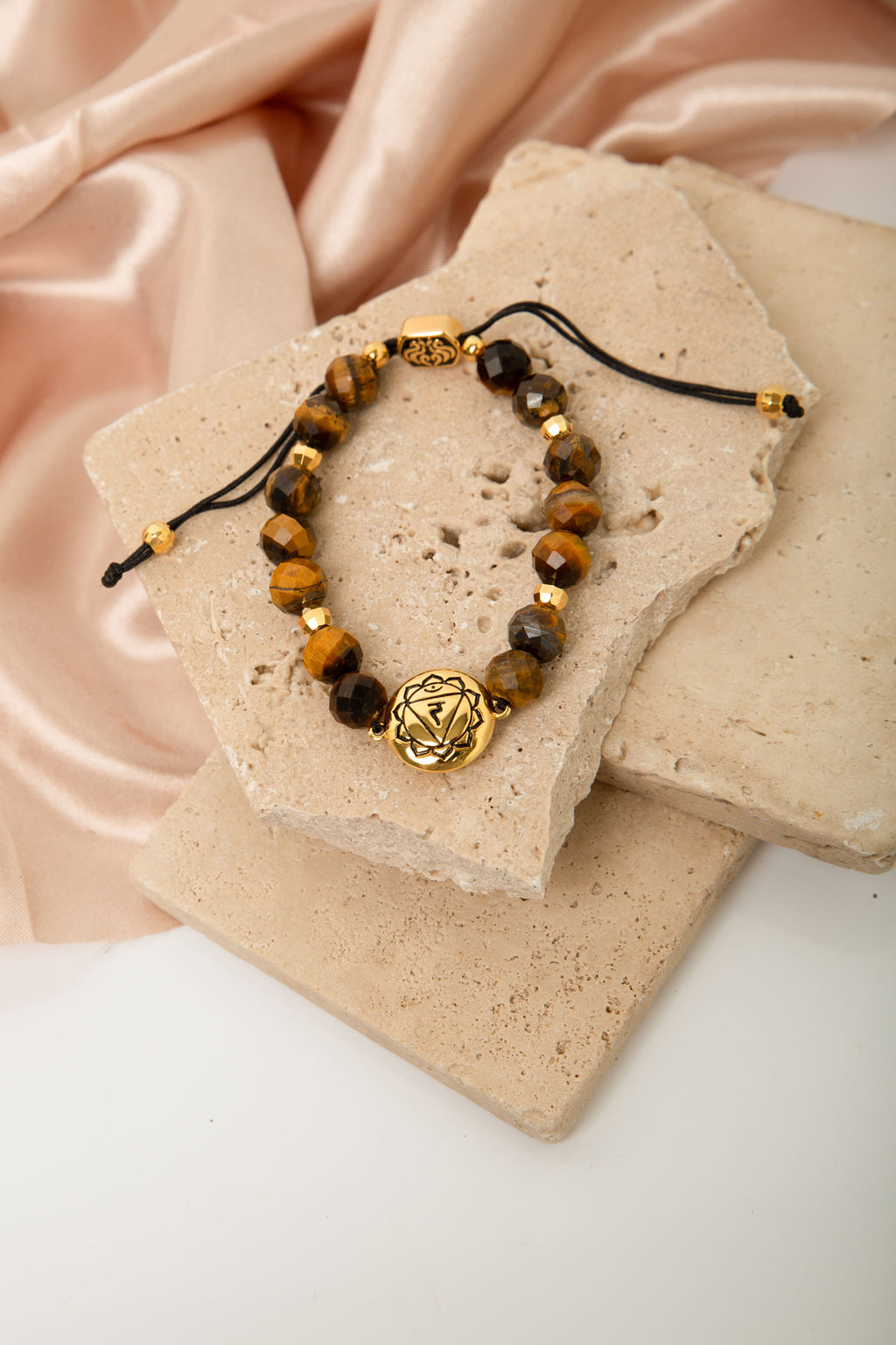 Solar Plexus Chakra Tiger’s Eye Bracelet – Energy Protection & Personal Power 18K Gold Plated Healing Jewelry
