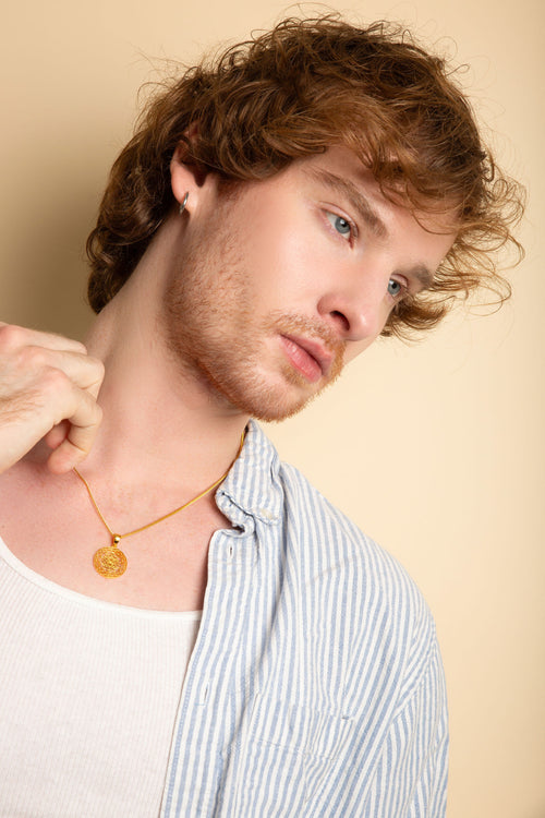 Sri Yantra Supreme Manifestor Necklace – 18K Gold – All Gender Sacred Geometry Jewelry