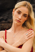 Delicate Pave Cross Earrings, White Topaz, White Rhodium