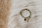 Pulsera Elástica de Activación de Aguamarina del Chakra de la Garganta