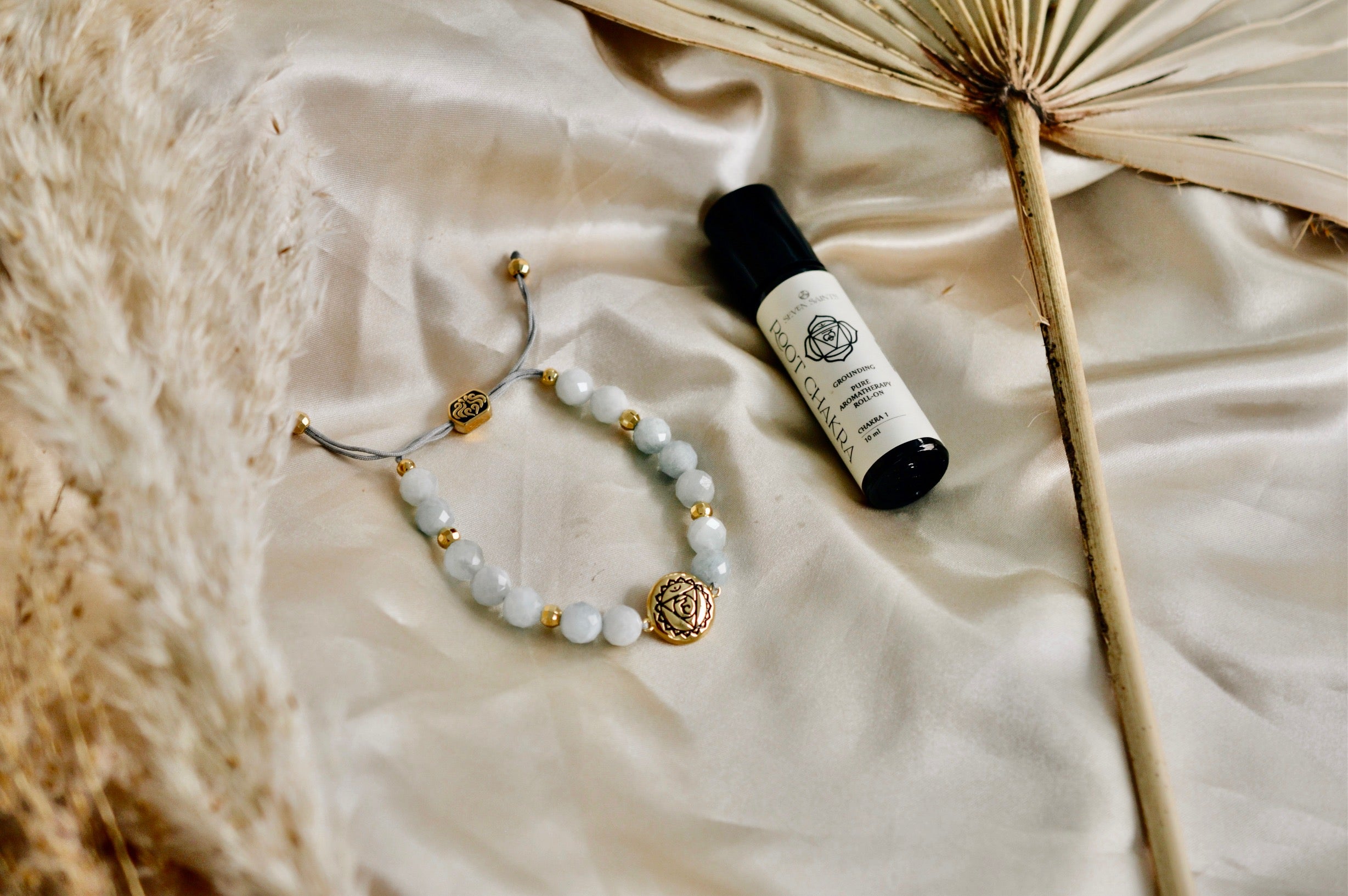 Throat Chakra Aquamarine Bracelet – Inner Peace & Tranquility 18K Gold Plated Healing Jewelry