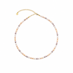 Divine Aura Multi-Color Freshwater Baroque Pearl Choker Necklace | Gold Plated