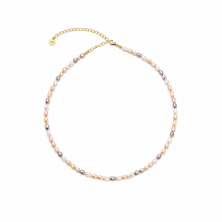 Divine Aura Multi-Color Freshwater Baroque Pearl Choker Necklace | Gold Plated