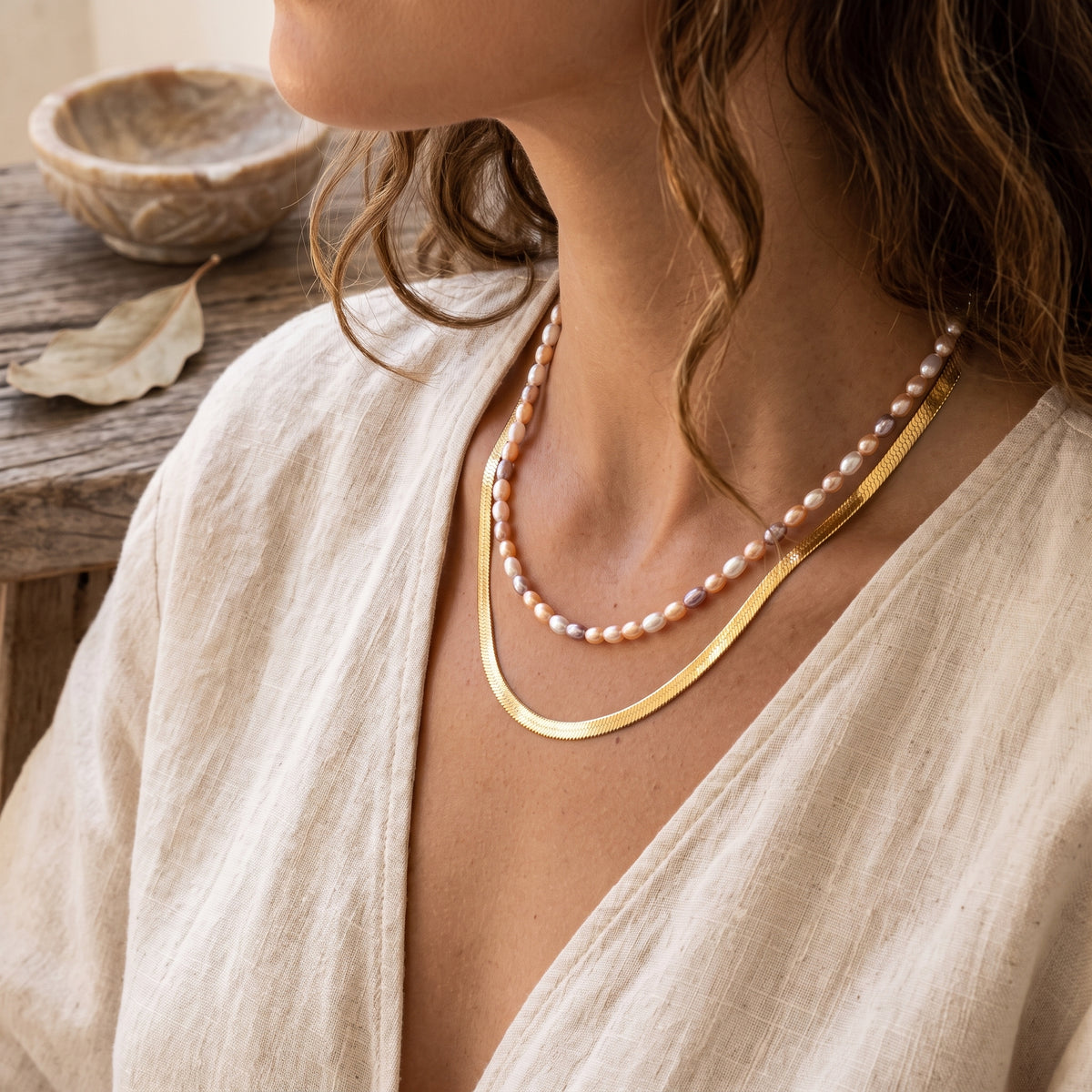 Divine Aura Multi-Color Freshwater Baroque Pearl Choker Necklace | Rhodium Plated